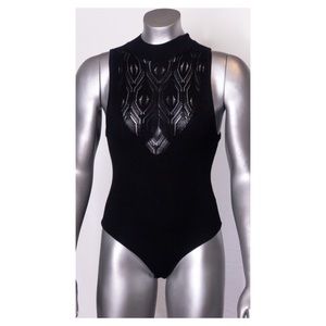 NWT Free People Black Bodysuit